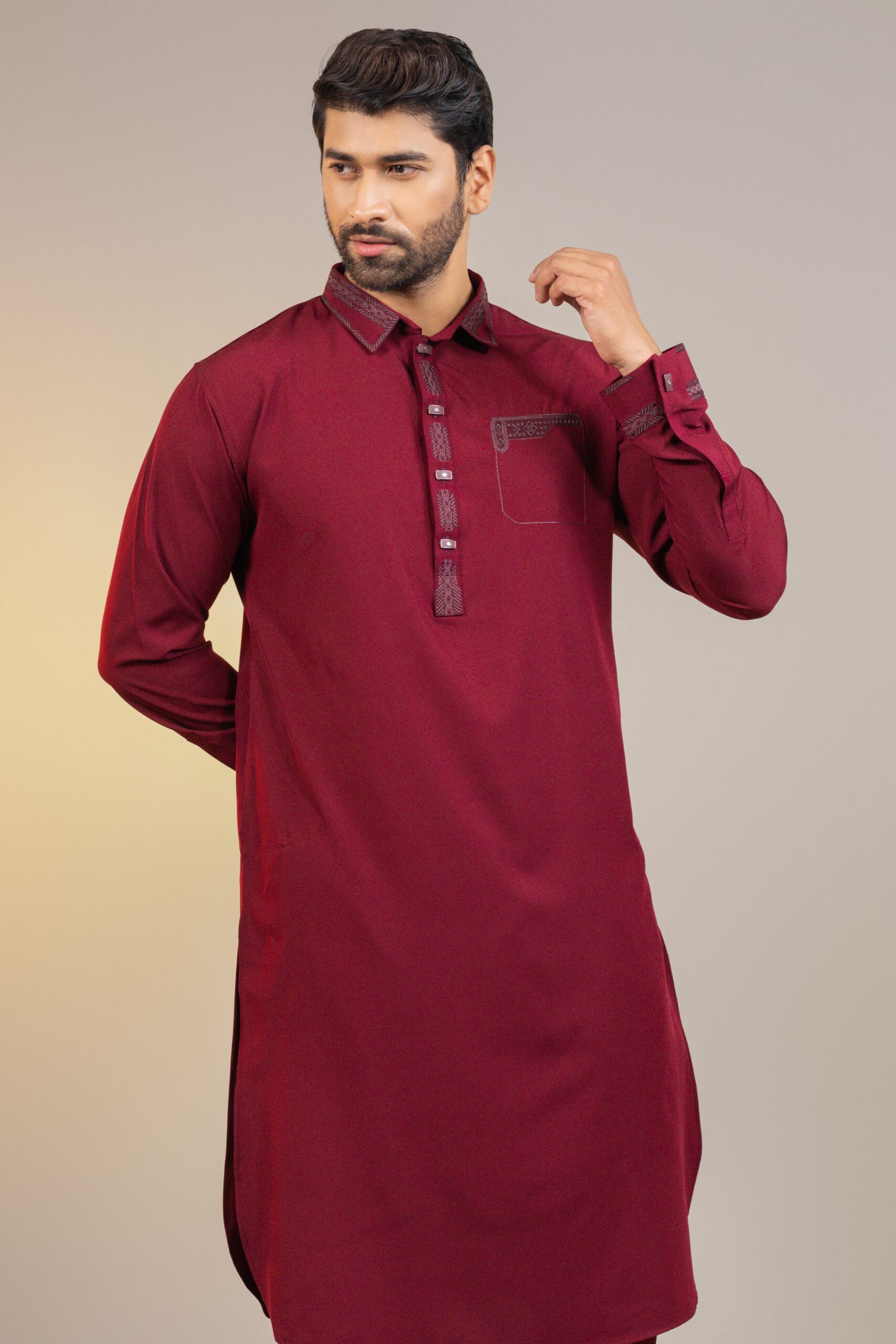 1. (Maroon) Premium Kabli set for Men's.