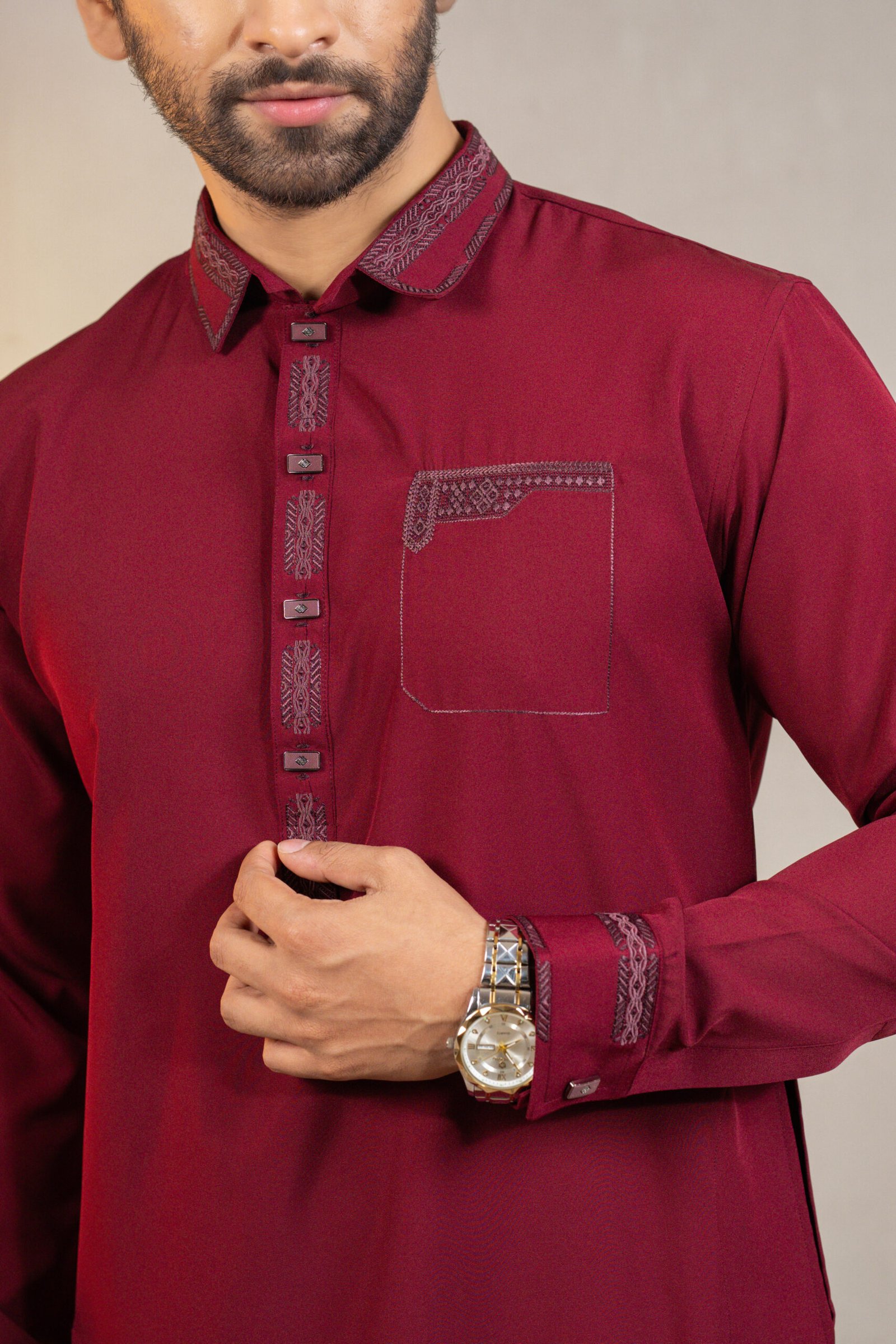 1. (Maroon) Premium Kabli set for Men's.