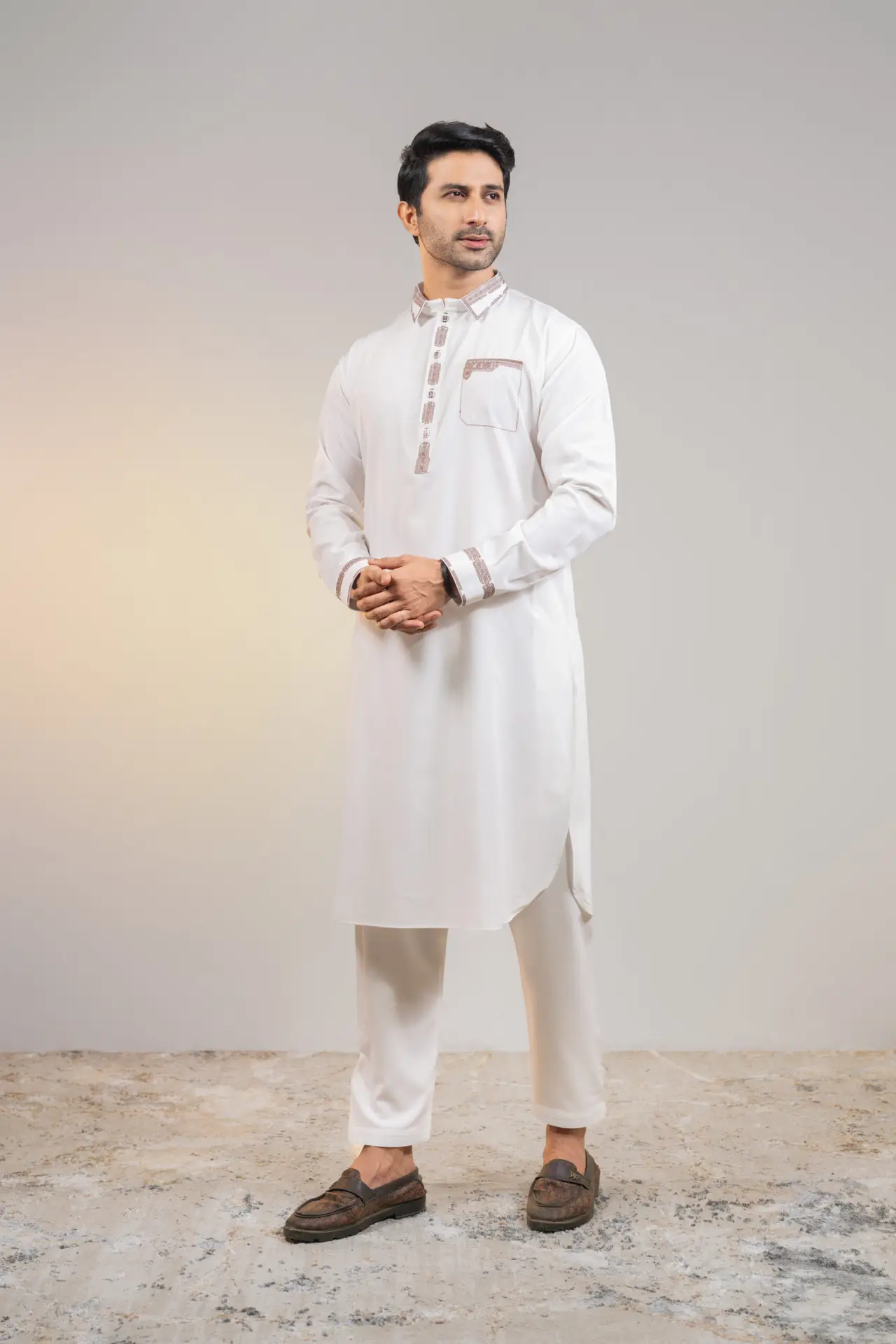 1.2 Off White Premium Kabli set for Men's.