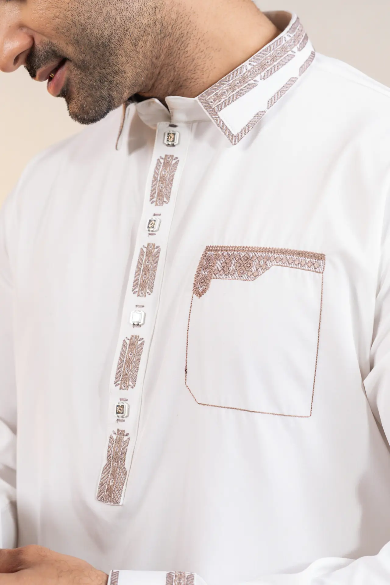 1.2 Off White Premium Kabli set for Men's.