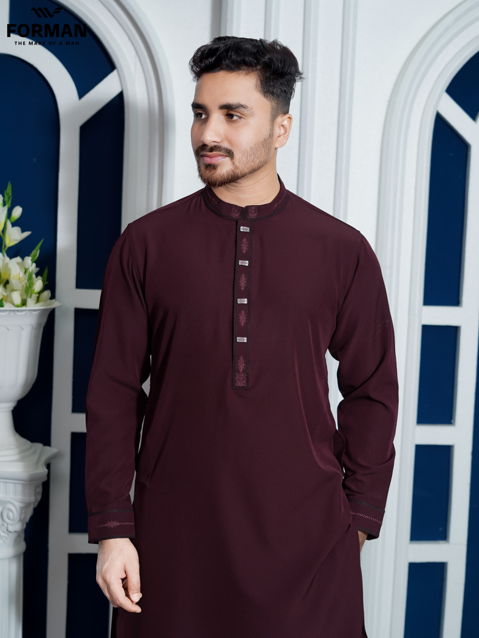 2.3 (Dark Maroon_ZAF) Premium Kabli set for Men's.